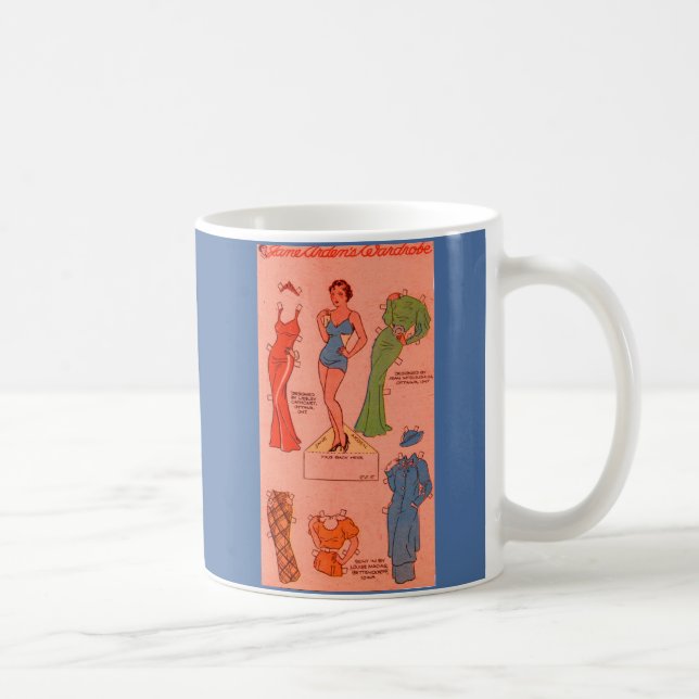Caneca De Café Boneca de papel da década de 1930 Jane Arden vesti (Direita)