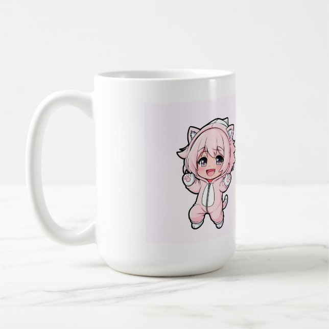 Caneca De Café Boneca Fofa “Em Criação” Design – Futuro Sonho Gi (Esquerda)