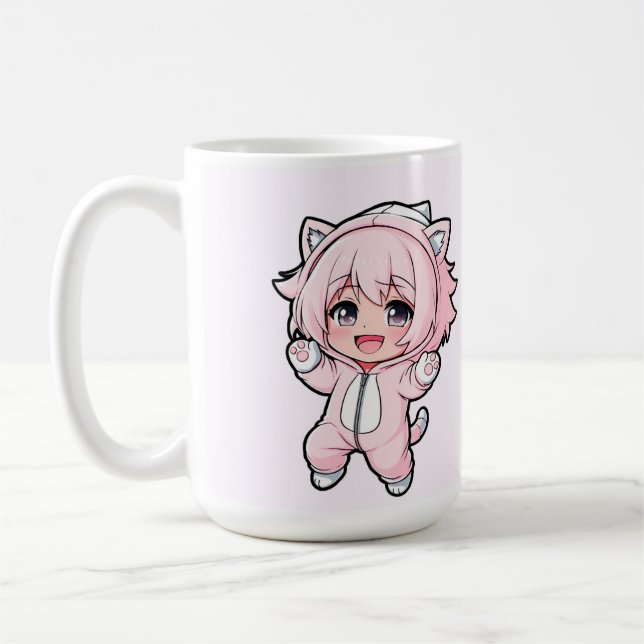 Caneca De Café Boneca Fofa “Em Criação” Design – Futuro Sonho Gi (Esquerda)