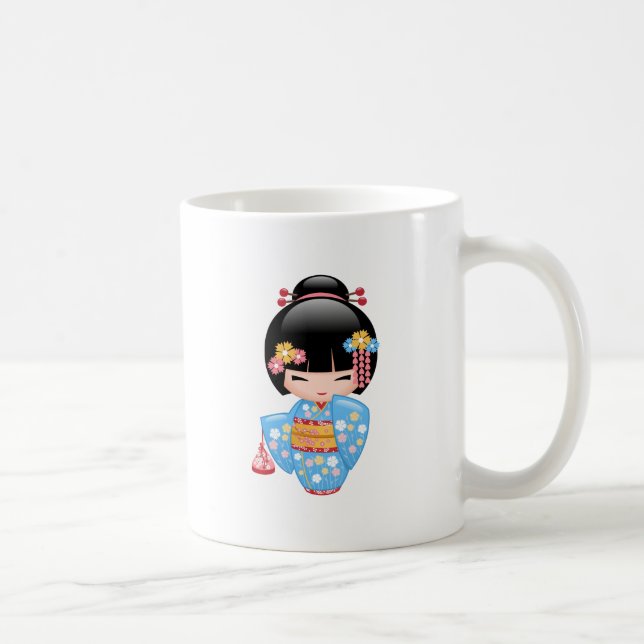 Caneca De Café Boneca Maiko Kokeshi - Garota Geisha Japonesa Boni (Direita)