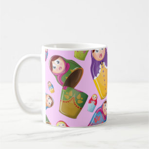 Caneca De Café Boneca Matryoshka - Padrão Russo de Bonecas Aninh