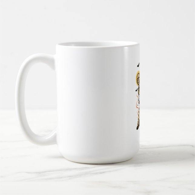 Caneca De Café Boneca Pin-Up Assombrada - Halloween Cute Assustad (Esquerda)
