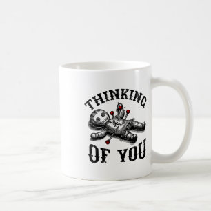 Caneca De Café Boneca Voodoo Pensando Em Seu Gótico Engraçado Hal