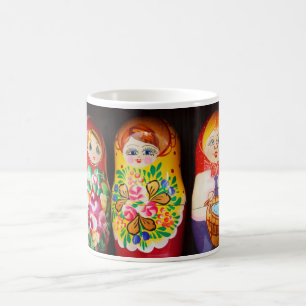 Caneca De Café Bonecas Coloridas Matryoshka
