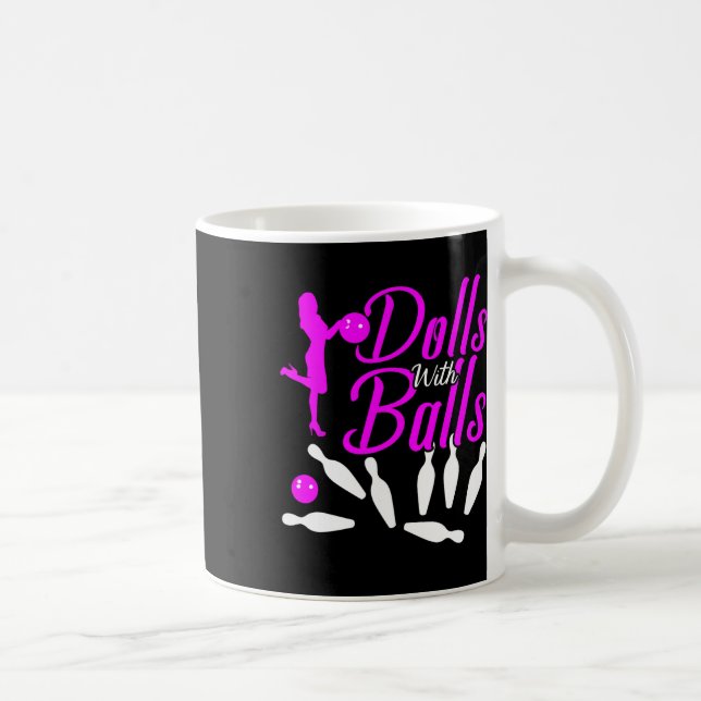 Caneca De Café Bonecas com Boliche Camisa Engraçada Boliche (Direita)