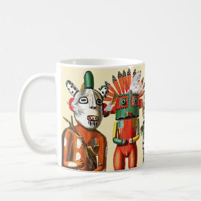 Caneca De Café Bonecas de Kachina do tribo do nativo americano do (Esquerda)