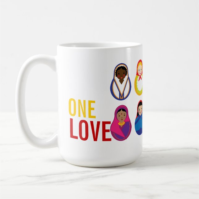 Caneca De Café Bonecas internacionais de um assentamento de (Esquerda)