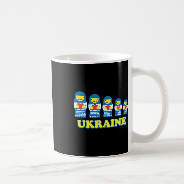 Caneca De Café Bonecas Russas de Ucrania com Corações  (Direita)