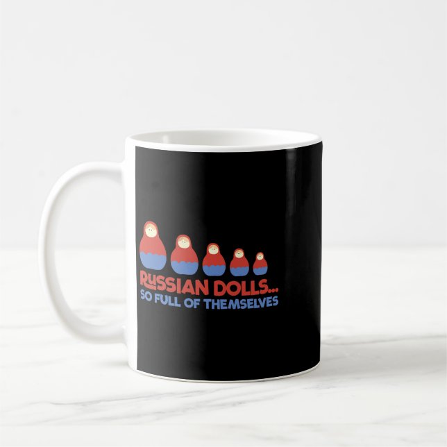 Caneca De Café Bonecas russas engraçadas Babushka Matryoshka Pun  (Esquerda)