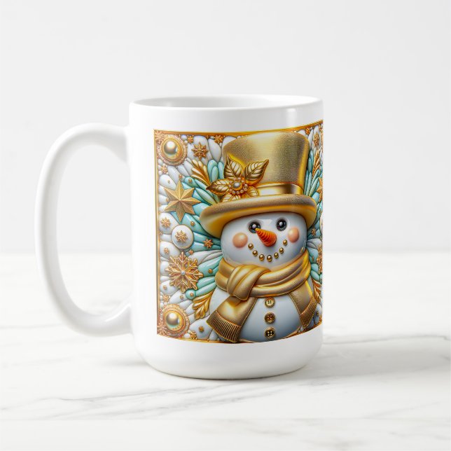 Caneca De Café Boneco de Neve 3D de Natal  (Esquerda)