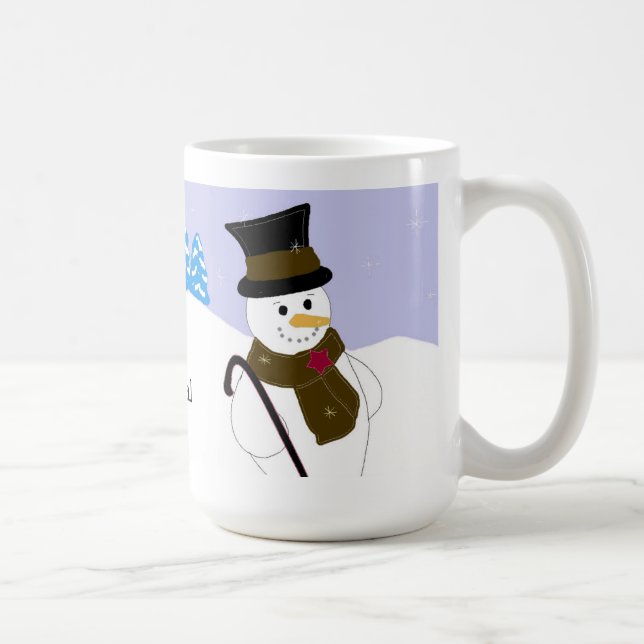 Caneca De Café Boneco de Neve Alegre com Dito (Direita)