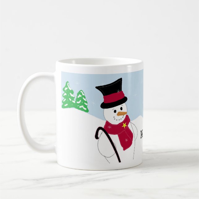 Caneca De Café Boneco de Neve Alegre com Dito (Esquerda)
