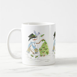 Caneca De Café Boneco de Neve com um Azulejo