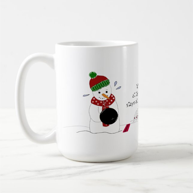 Caneca De Café Boneco de Neve de Boliche (Esquerda)