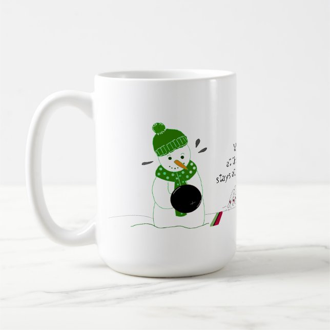 Caneca De Café Boneco de Neve de Boliche (Esquerda)