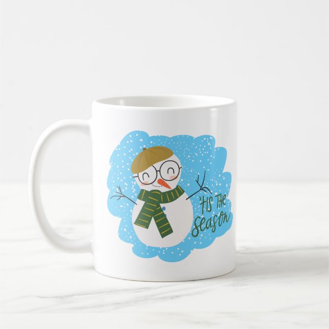 Caneca De Café Boneco de Neve de Feriado Festivo (Esquerda)
