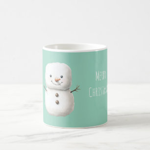 Caneca De Café Boneco de Neve de Natal Fofo de Hortelã