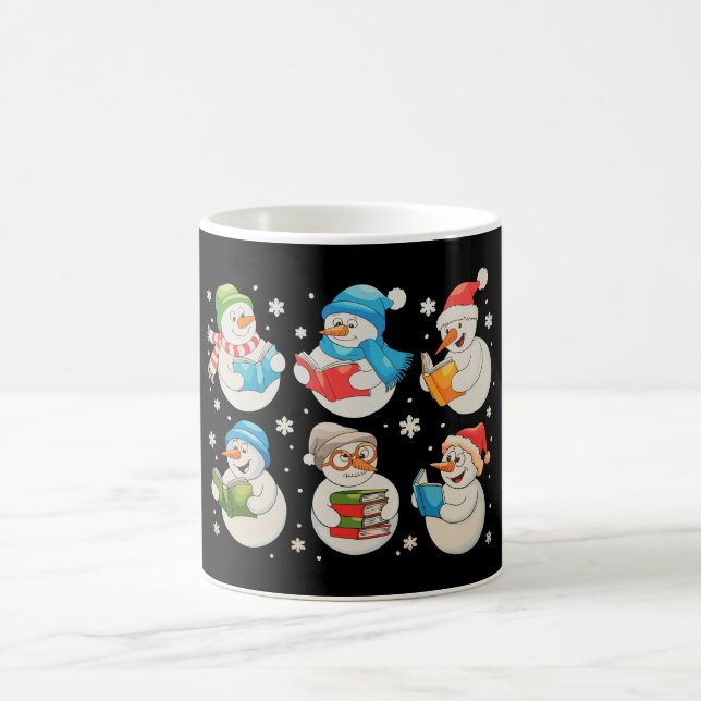 Caneca De Café Boneco de Neve de Natal Leitor de Livros Professor (Centro)