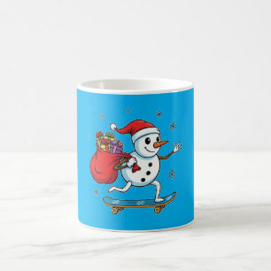 Caneca De Café Boneco de Neve de Skate Legal Skate de Natal Div