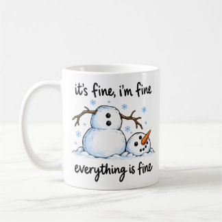 Caneca De Café Boneco de Neve Derretendo Humor de Inverno Engraça