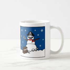 Caneca De Café Boneco de neve do pirata do inverno do Natal