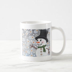 Caneca De Café Boneco de neve em uma tempestade de neve