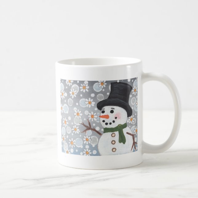 Caneca De Café Boneco de neve em uma tempestade de neve (Direita)