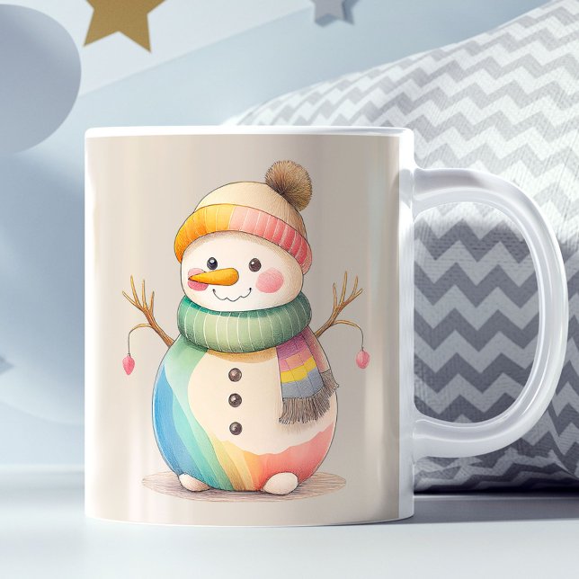 Caneca De Café Boneco de Neve Fofo Deixa a Neve Cair (Criador carregado)