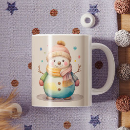 Caneca De Café Boneco de Neve Fofo Deixe a Neve Cair