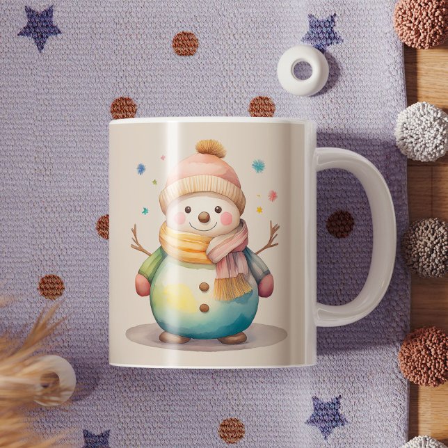 Caneca De Café Boneco de Neve Fofo Deixe a Neve Cair (Criador carregado)