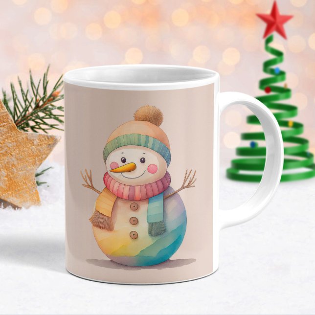 Caneca De Café Boneco de Neve Fofo Deixe a Neve Cair (Criador carregado)