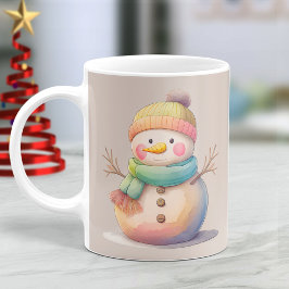 Caneca De Café Boneco de Neve Fofo Deixe a Neve Cair