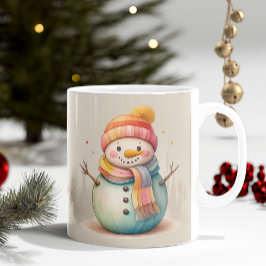 Caneca De Café Boneco de Neve Fofo Deixe a Neve Cair