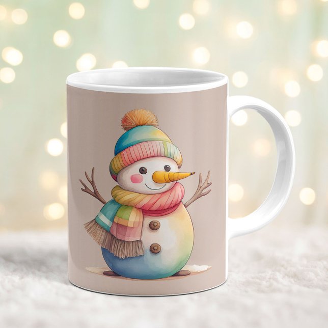 Caneca De Café Boneco de Neve Fofo Deixe a Neve Cair (Criador carregado)