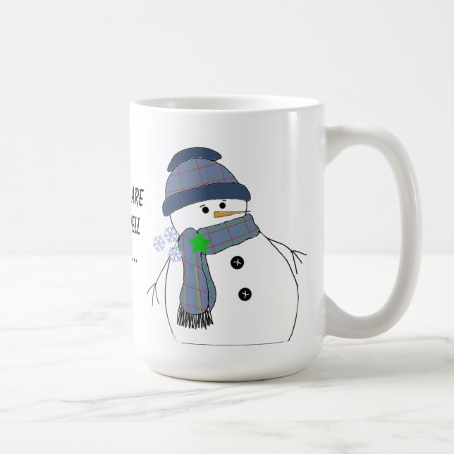 Caneca De Café Boneco de Neve Gorducho com Dito (Direita)