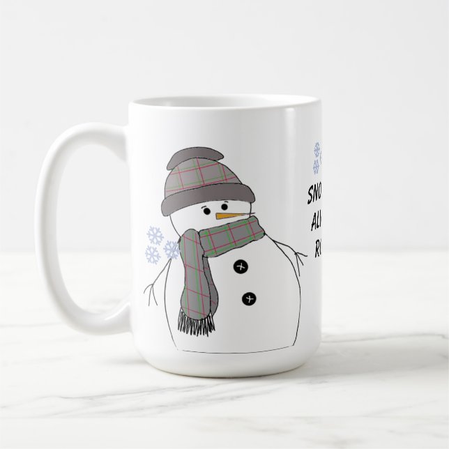 Caneca De Café Boneco de Neve Gorducho com Dito (Esquerda)