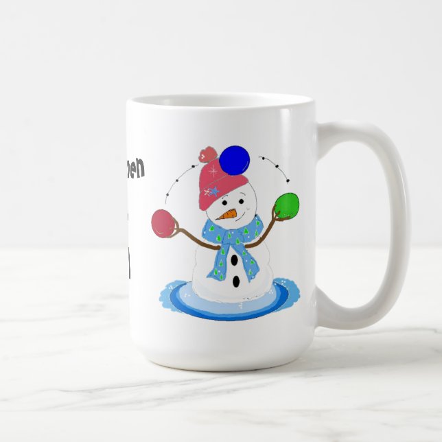 Caneca De Café Boneco de Neve Malabarista (Direita)