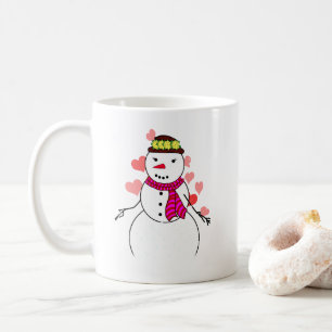 Caneca De Café Boneco de Neve Menina Apaixonada