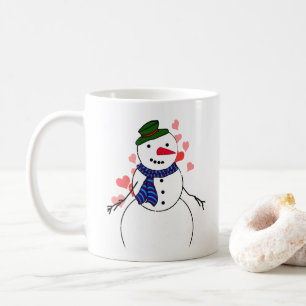 Caneca De Café Boneco de Neve Menino Apaixonado