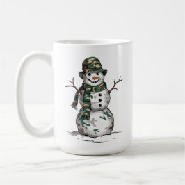 Caneca De Café Boneco de Neve Militar