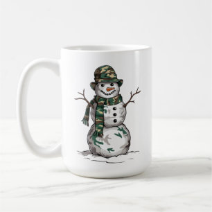 Caneca De Café Boneco de Neve Militar