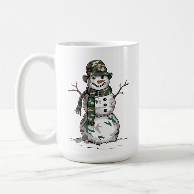 Caneca De Café Boneco de Neve Militar (Esquerda)
