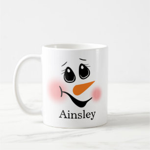 Caneca De Café Boneco de Neve Monogramado