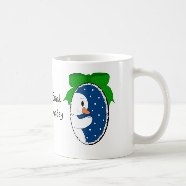 Caneca De Café Boneco de Neve na Janela (Direita)