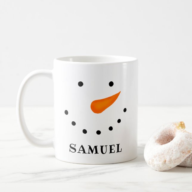 Caneca De Café Boneco de neve personalizado (Com Donut)