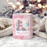 Boneco de Neve Rosa Elegante Cena de Floresta de I
