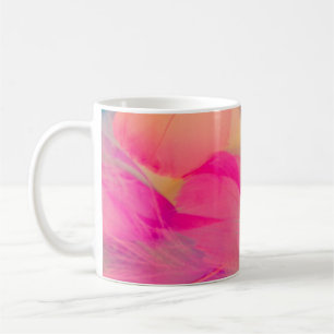 Caneca De Café Bonita abstrato púrpura e penas azuis em que
