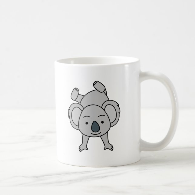 Caneca De Café Bonita Bebê Koala Com Um Sorriso Fazendo Uma Mão (Direita)