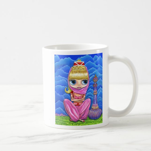 Caneca De Café Bonita Bela Dançarina Genie Bonita com Olhos Grand (Direita)