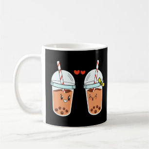 Caneca De Café Bonita Boba Bubble Milk Tea Casal para Dia dos Nam